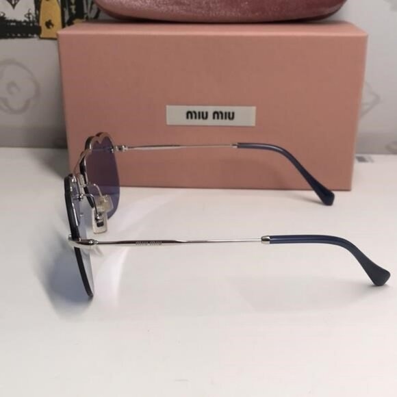 New Authentic Miu Miu Blue Cloud Sunglasses MU56U - Picture 11 of 15